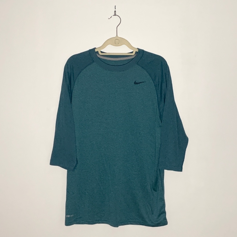 Nike Dri Fit 3/4 Sleeve Teal Tee
